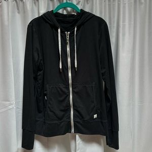 Vuori halo essential zip hoodie, charcoal black size XL